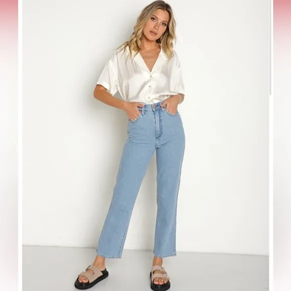 $108 NWT! Wrangler Wild West 603 High Rise Straight Jean Bluestone size 34 x 28