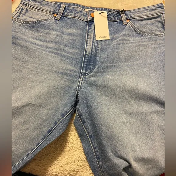 $108 NWT! Wrangler Wild West 603 High Rise Straight Jean Bluestone size 34 x 28