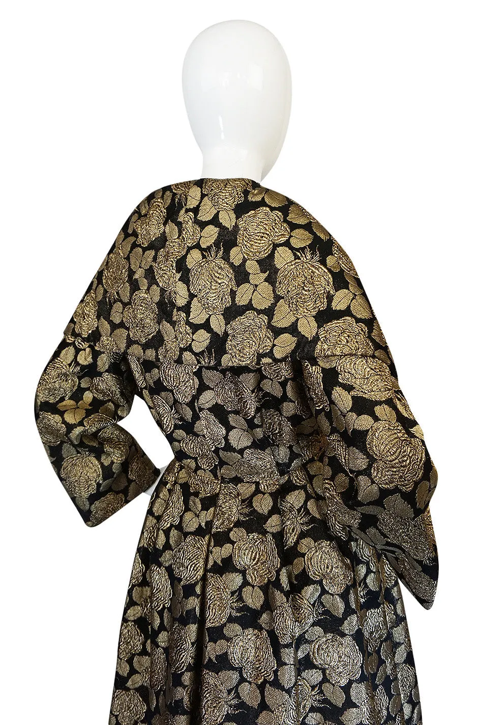1950s Rich Gold Thread Silk Brocade "New Look" Coat