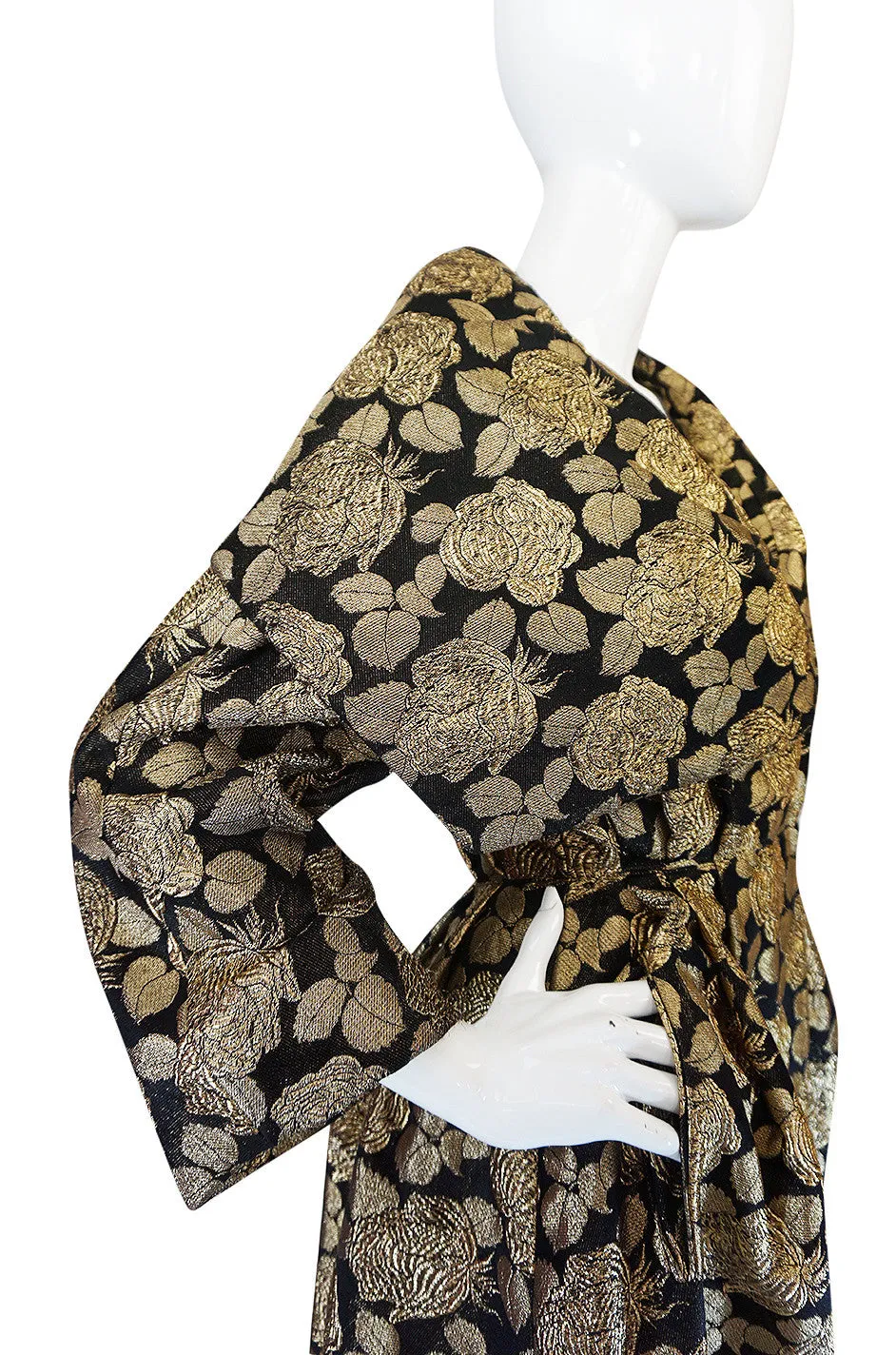 1950s Rich Gold Thread Silk Brocade "New Look" Coat