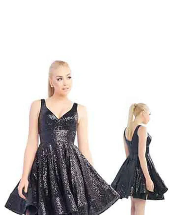 2019 Pink Homecoming Dresses Sequined Bodice V-Neck Sexy Short Cocktail Dress