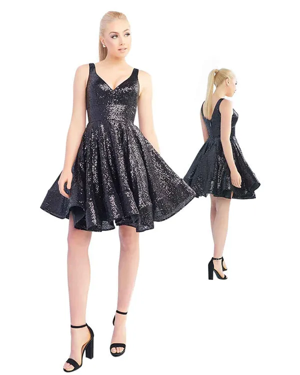2019 Pink Homecoming Dresses Sequined Bodice V-Neck Sexy Short Cocktail Dress