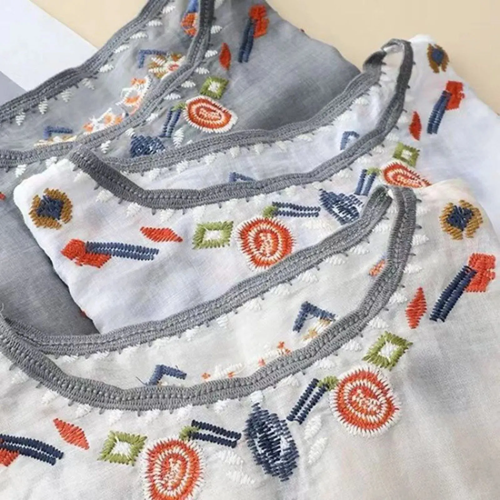 2025 Summer Vintage Blouse Women Embroidery Shirts & Blouses Cotton Linen Chemise Ladies Loose Casual Pullover Tops Blusas 셔츠