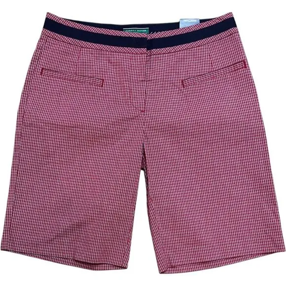 $90 TOMMY HILFIGER Bermuda Golf Knee Length Cotton Blend Shorts Sz 10 NWT