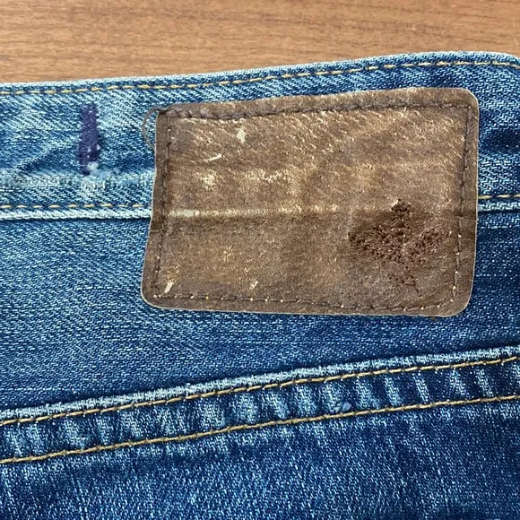 Adriano Goldschmied The Kiss AG-ed Denim Slim Straight Leg Distressed Jeans 27R