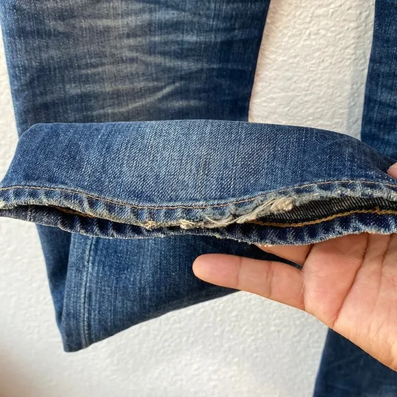 Adriano Goldschmied The Kiss AG-ed Denim Slim Straight Leg Distressed Jeans 27R