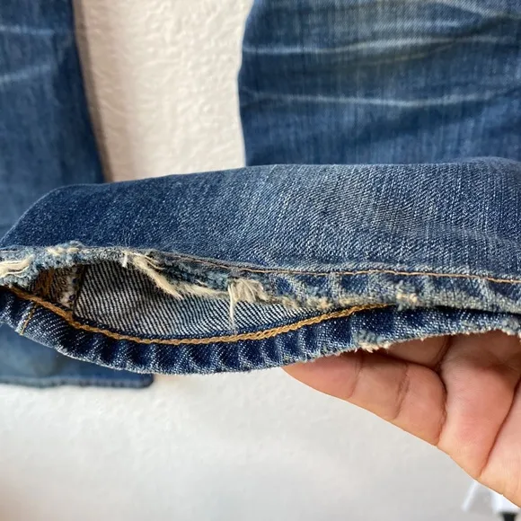 Adriano Goldschmied The Kiss AG-ed Denim Slim Straight Leg Distressed Jeans 27R