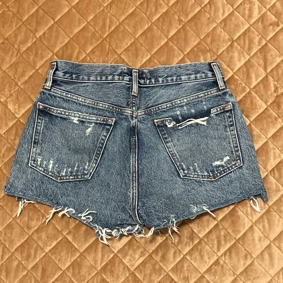 AGOLDE Parker Cut Off Shorts in Rock Steady