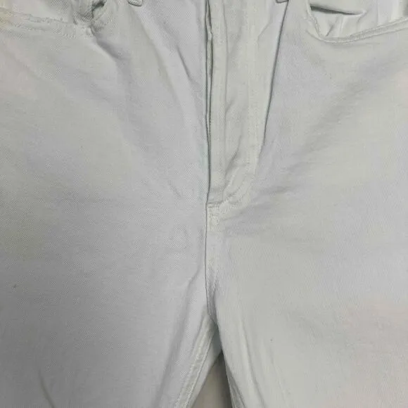 Agolde Size 25 Riley High Rise Straight Leg Jeans White Wash Button Fly