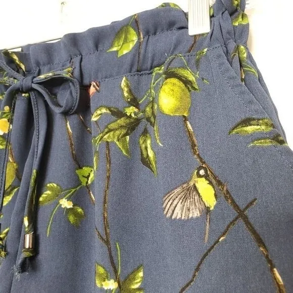 Anthropologie Lemon Tree and Bird Paper Bag Bermuda Shorts Size XS NWOT