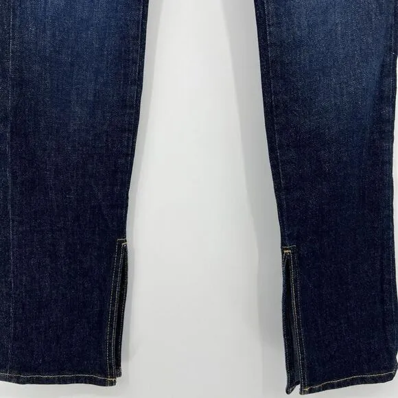 Anthropologie Pilcro The Split High Rise Straight Leg Jeans Dark Wash Size 26
