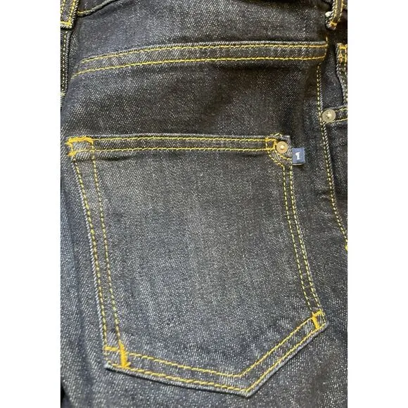 Anthropologie x Pilcro The Split High Rise Straight  Leg Dark Wash Jeans 27 $140