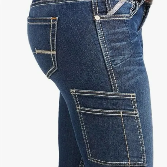 Ariat Blue Straight Leg Jeans with Contrast Stitching size 31S