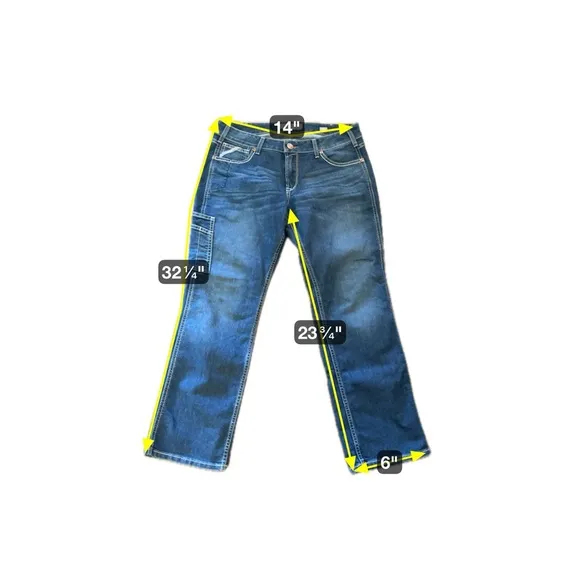 Ariat Blue Straight Leg Jeans with Contrast Stitching size 31S