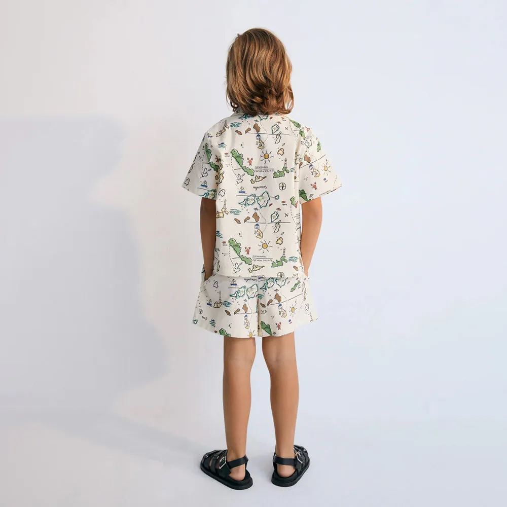Arkoi Shirt & Bermuda Shorts Set | Map Print