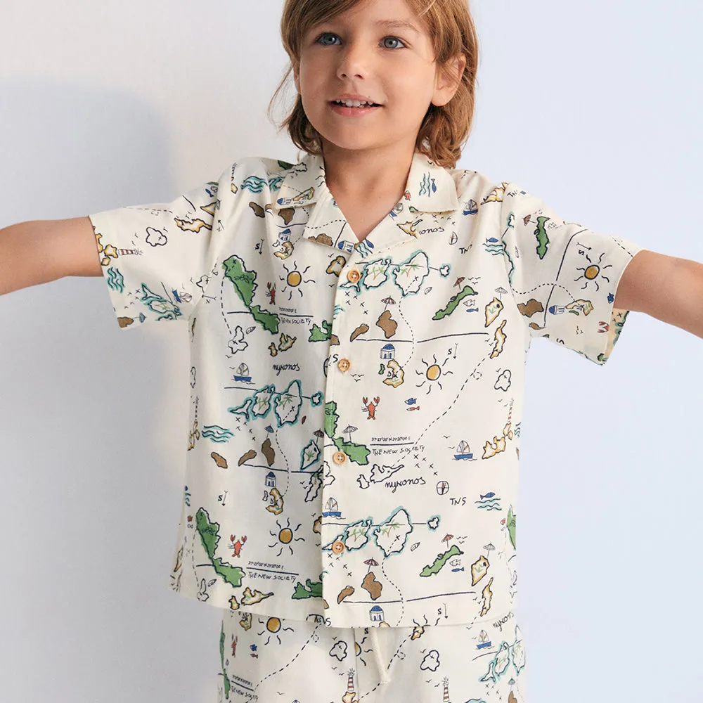 Arkoi Shirt & Bermuda Shorts Set | Map Print
