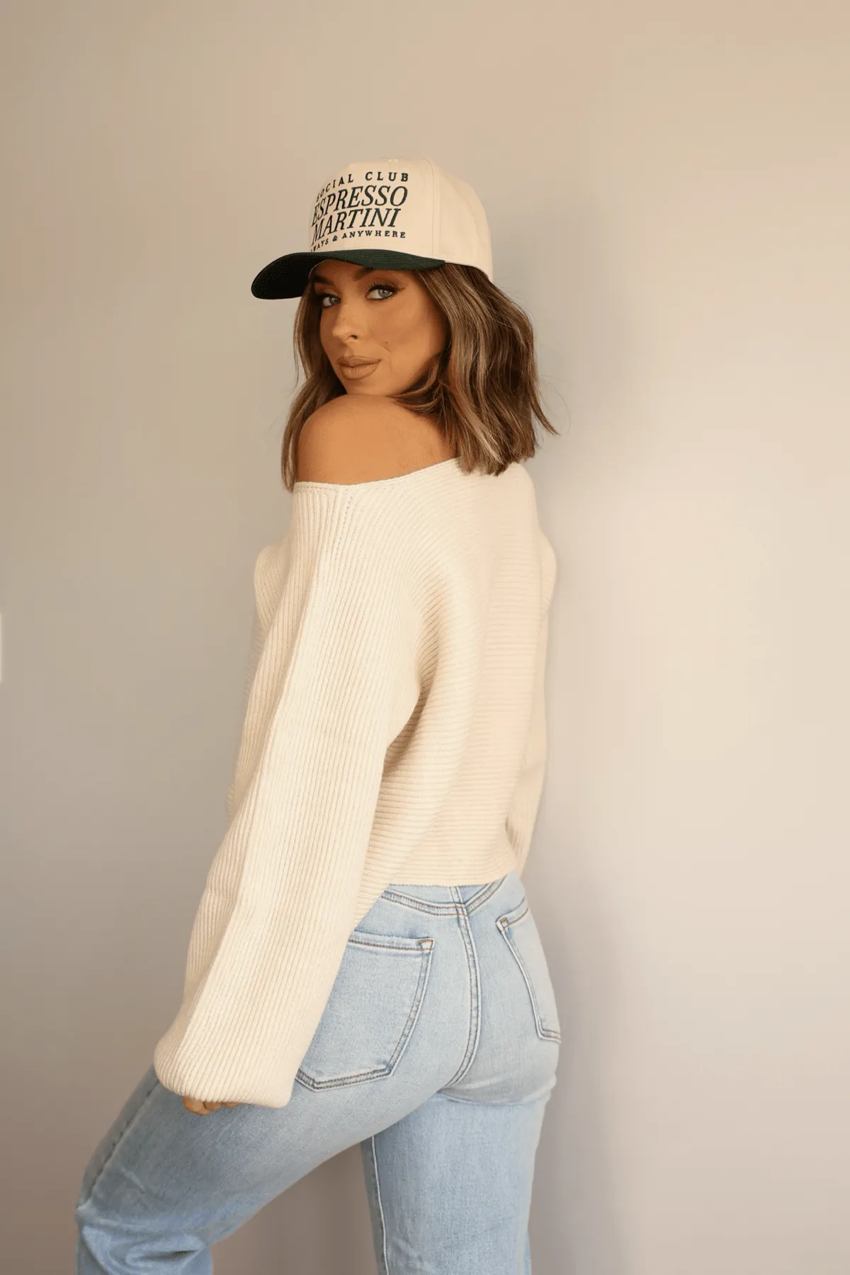 Avery Ribbed Boat Neck Sweater - Beige - FINAL SALE