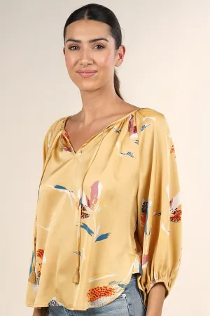 Beautiful Flowy Large Floral Peasant Top