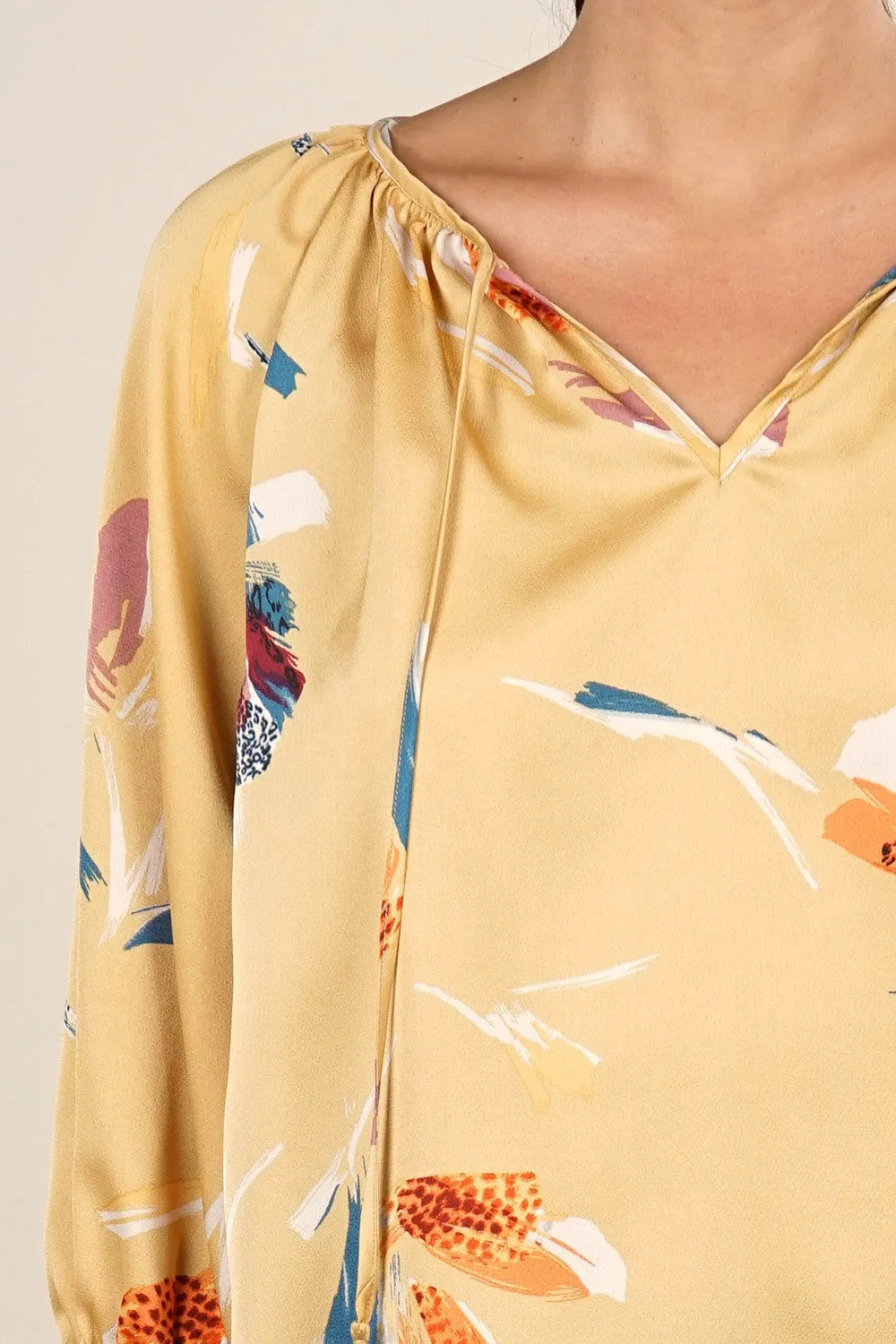 Beautiful Flowy Large Floral Peasant Top