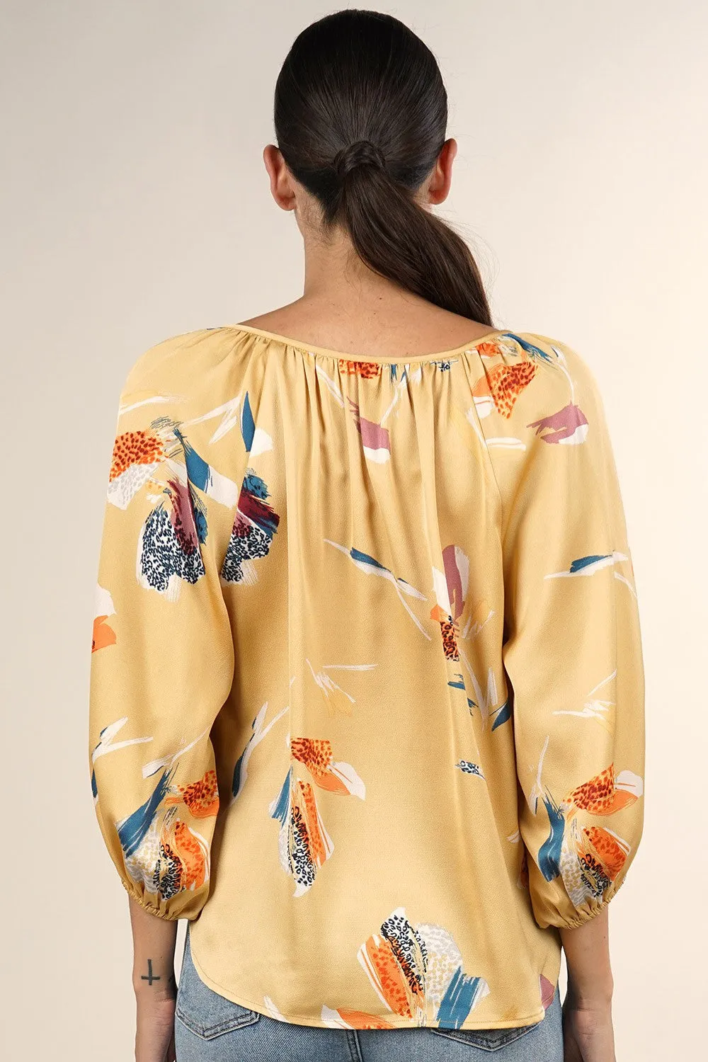 Beautiful Flowy Large Floral Peasant Top