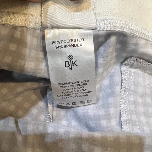 Belyn Key NWT Blue &amp; White Nantucket Check Pull On Bermuda Shorts Size XL