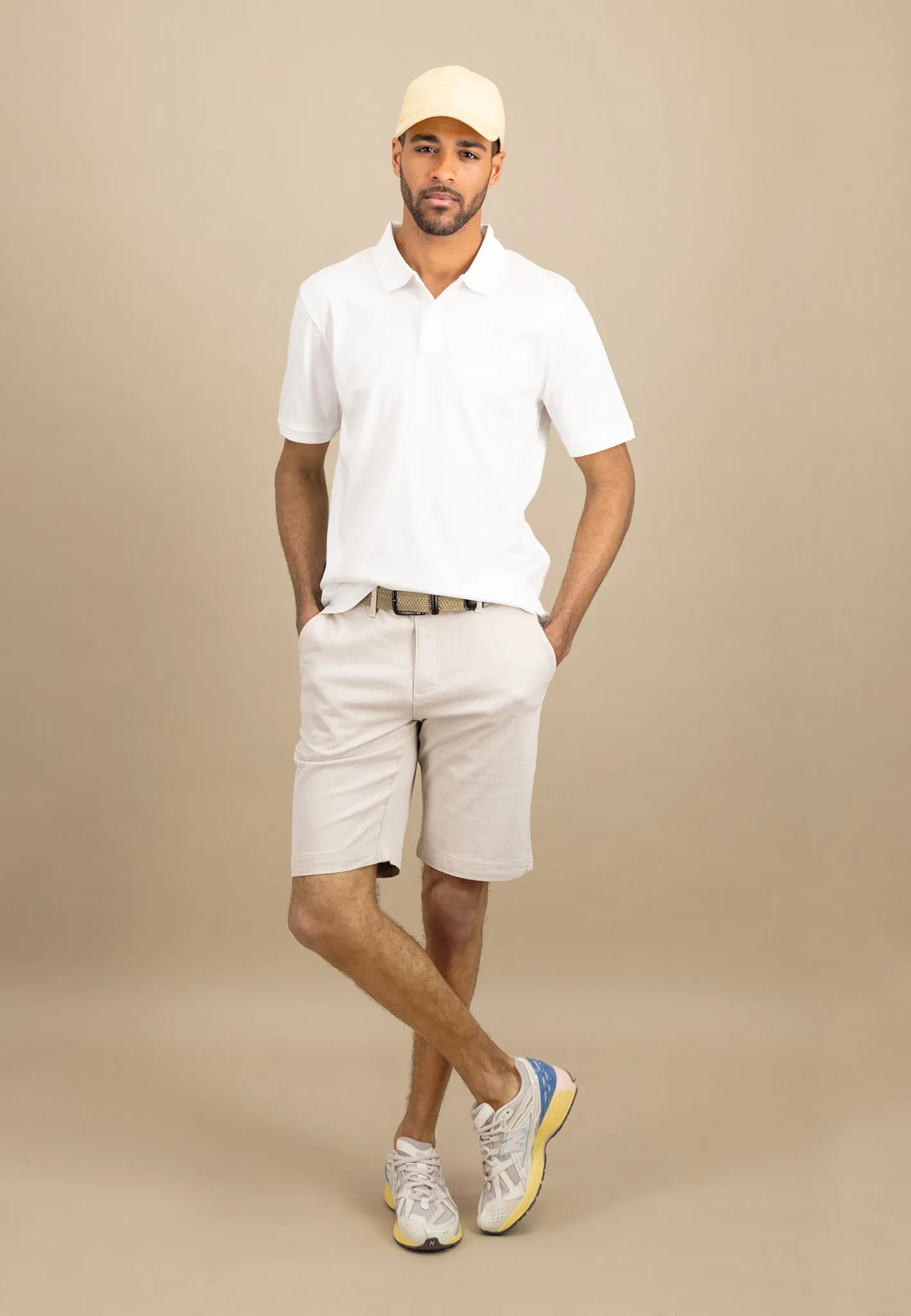 Bermuda Shorts aus Leinenmix