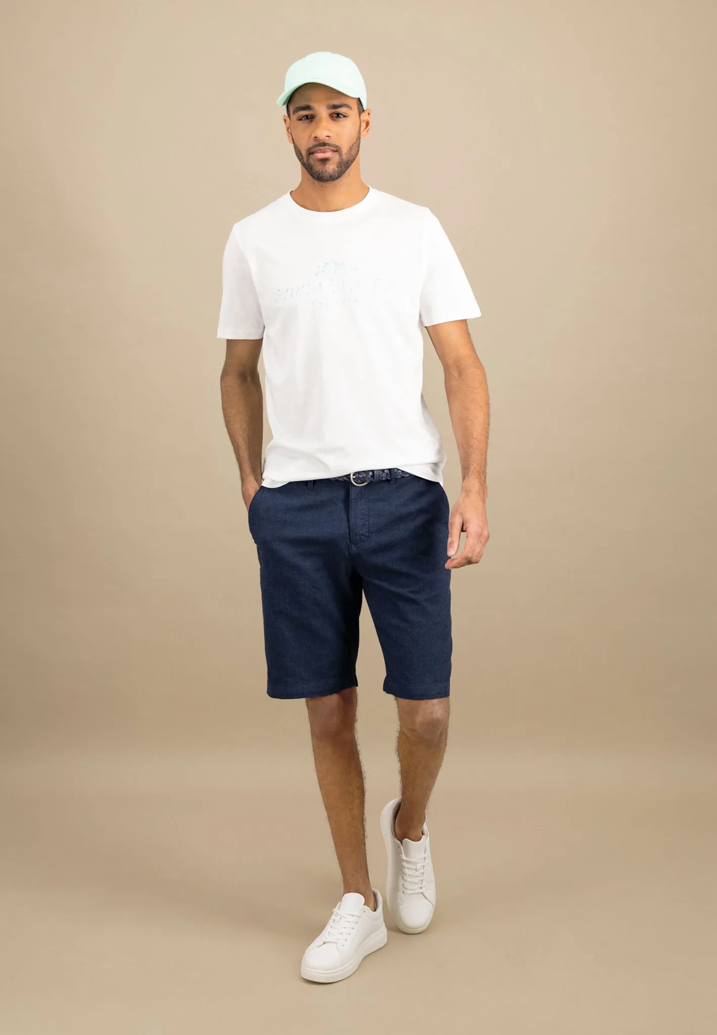 Bermuda Shorts aus Leinenmix