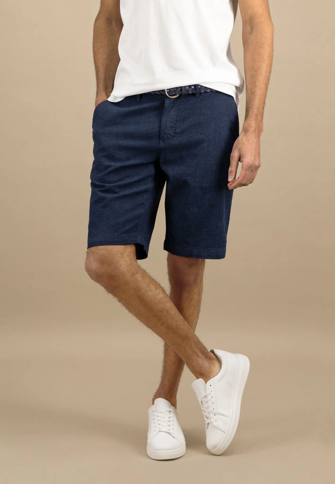 Bermuda Shorts aus Leinenmix