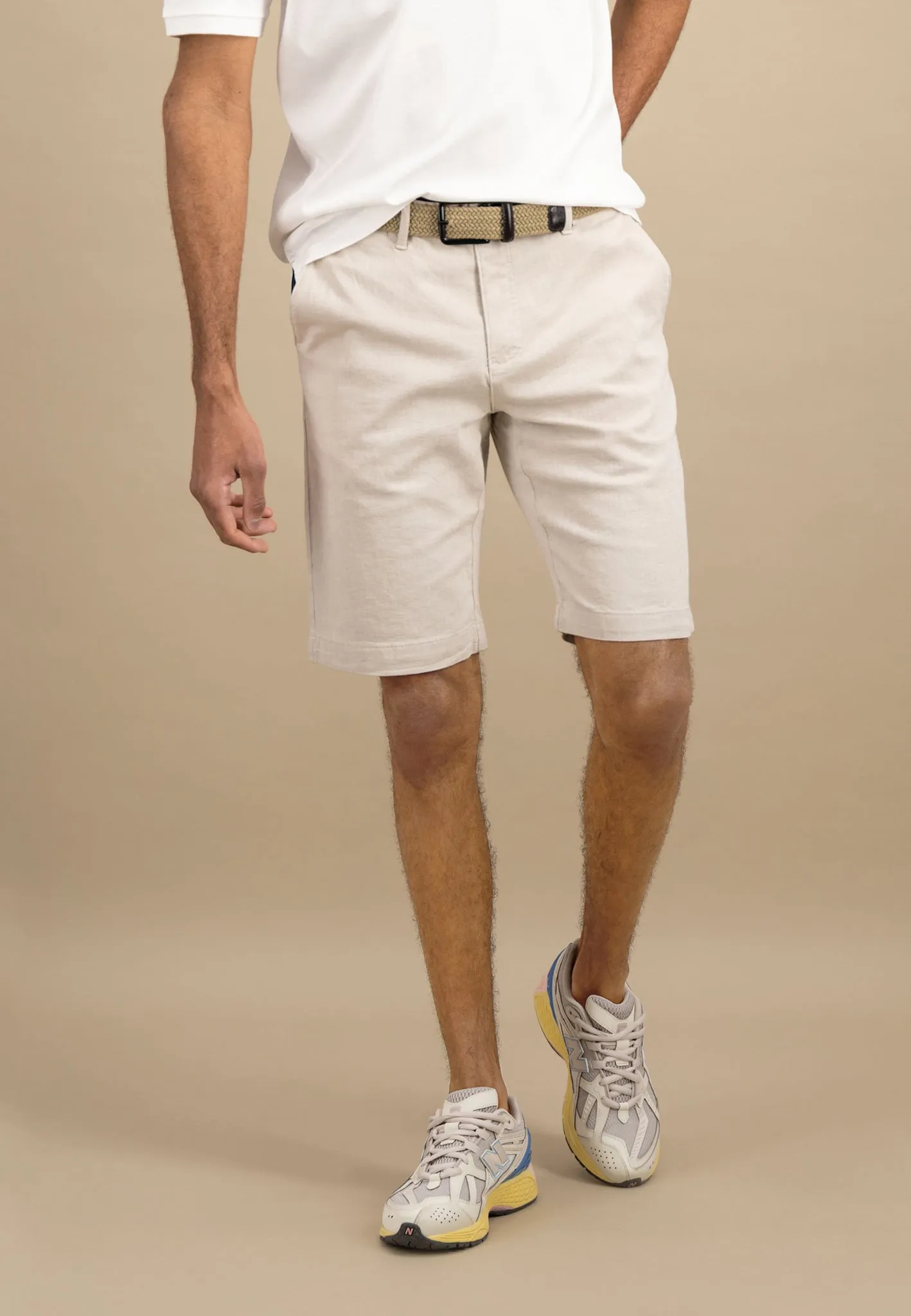 Bermuda Shorts aus Leinenmix