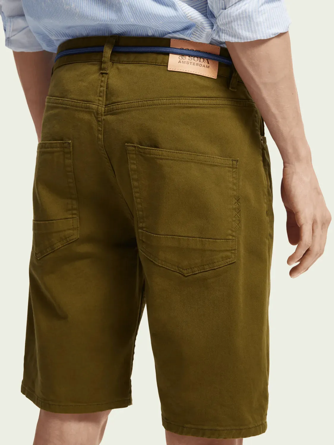 Bermudas Ralston de sarga teñidos en prenda Lizard