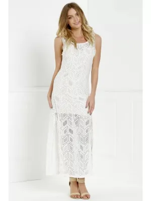 BerryBetty - Cute Hollow Back Openwork Lace Hook Slit Dress