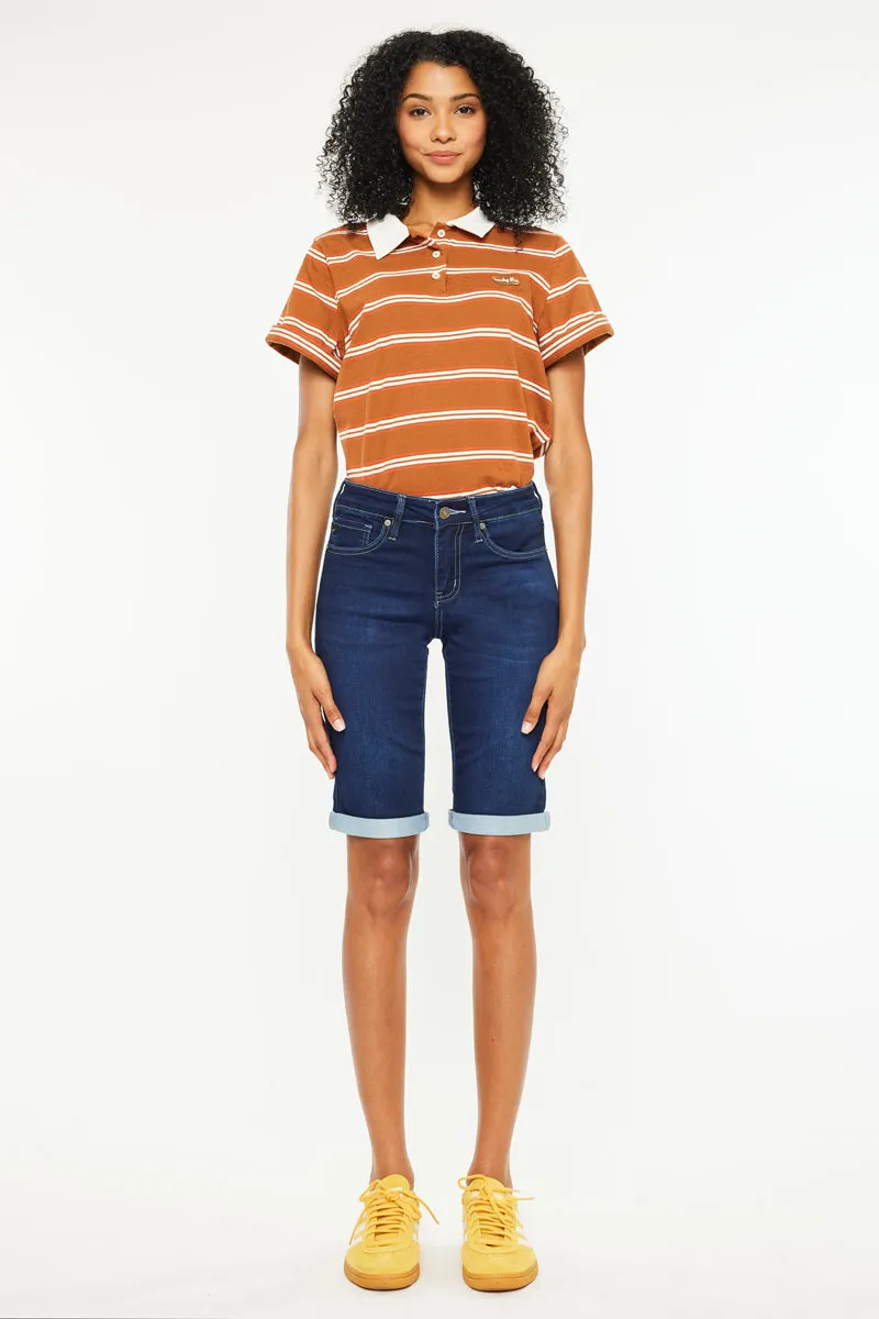 Blanco Mid Rise Bermuda Shorts