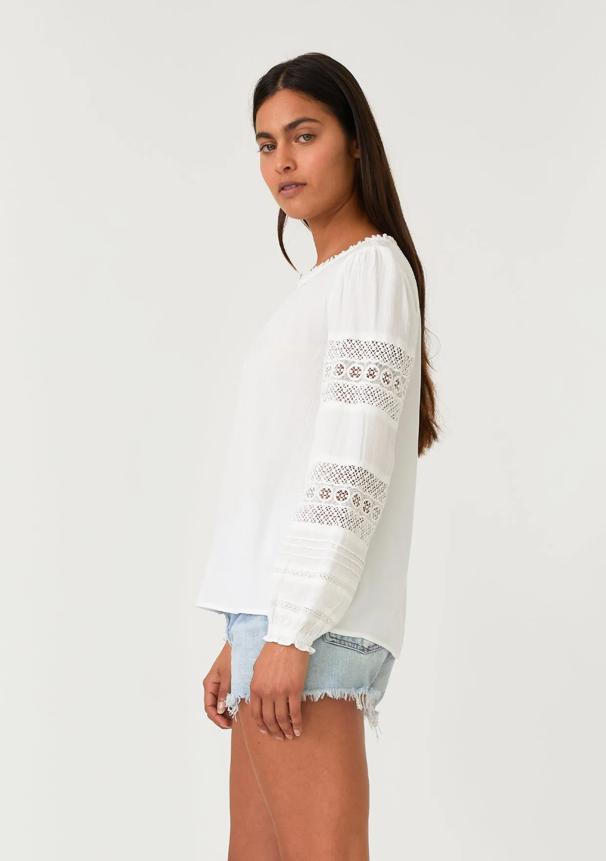 Bohemian Crochet Lace Long Sleeve Top