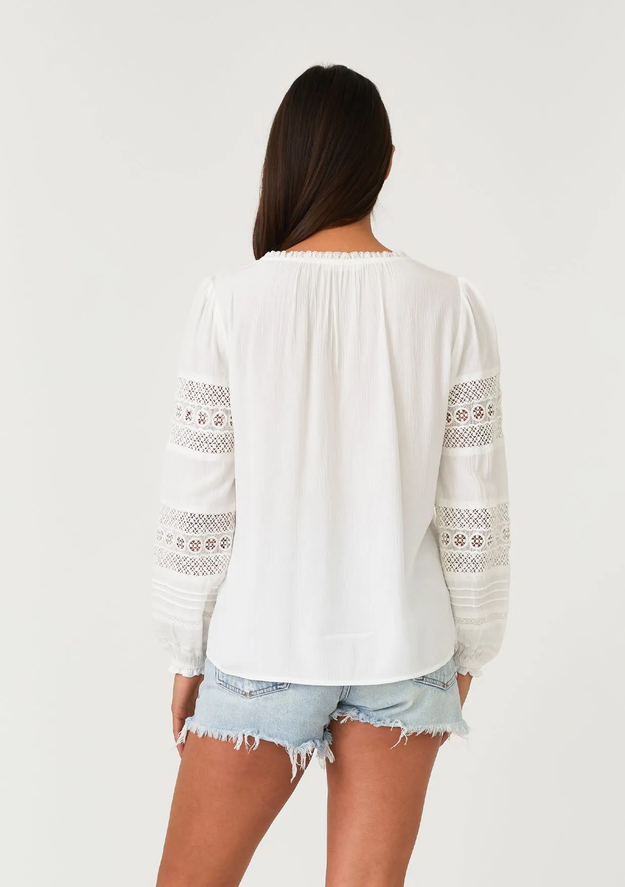 Bohemian Crochet Lace Long Sleeve Top