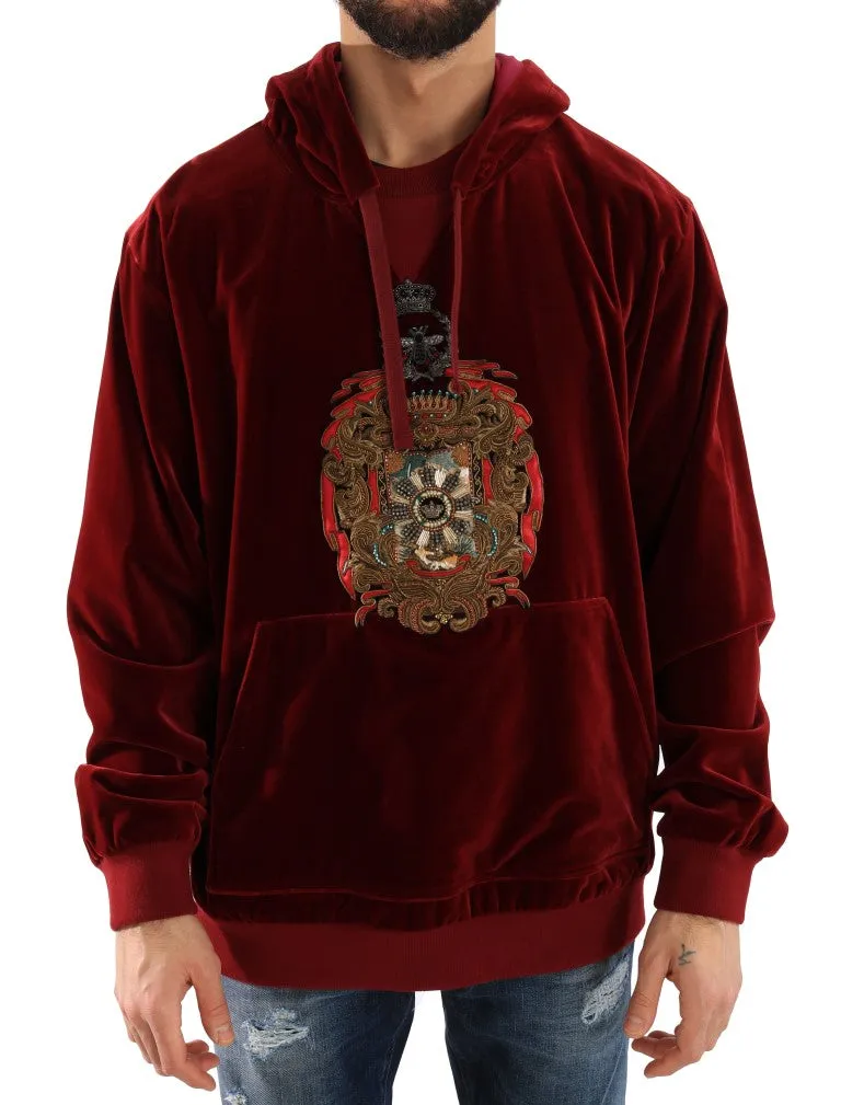 Bordeaux Velvet Hooded Sweater