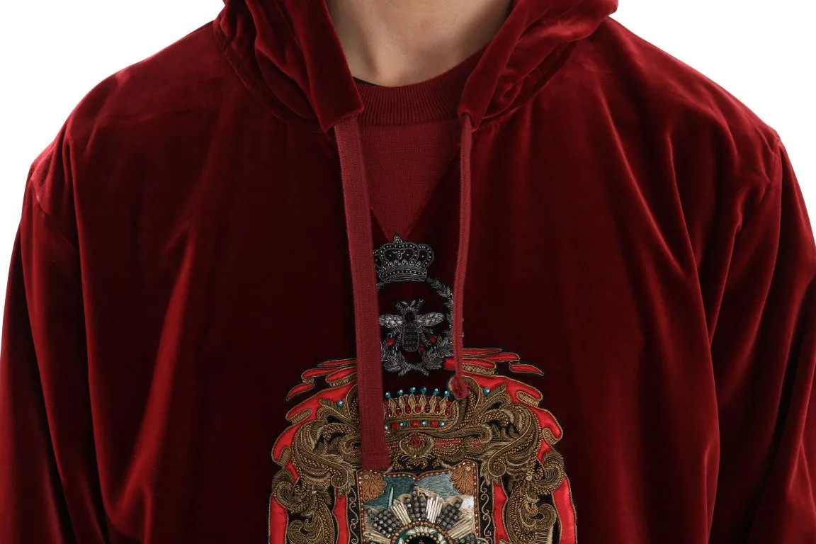 Bordeaux Velvet Hooded Sweater