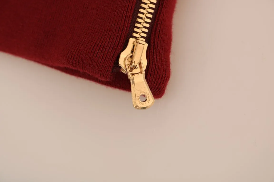 Bordeaux Velvet Hooded Sweater