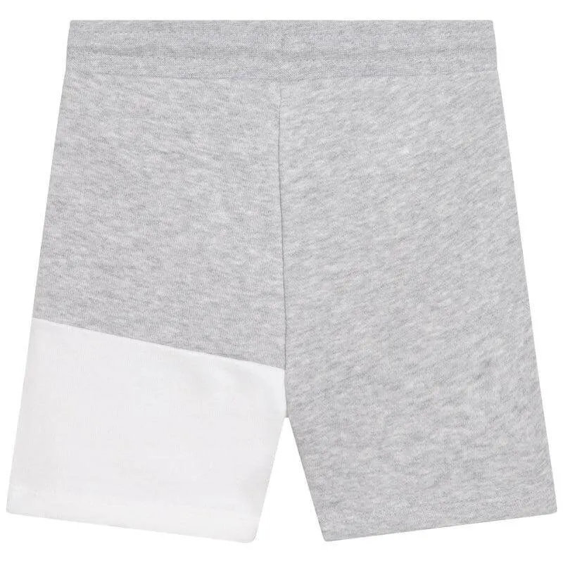 Boys Grey Colour Block  Logo Shorts