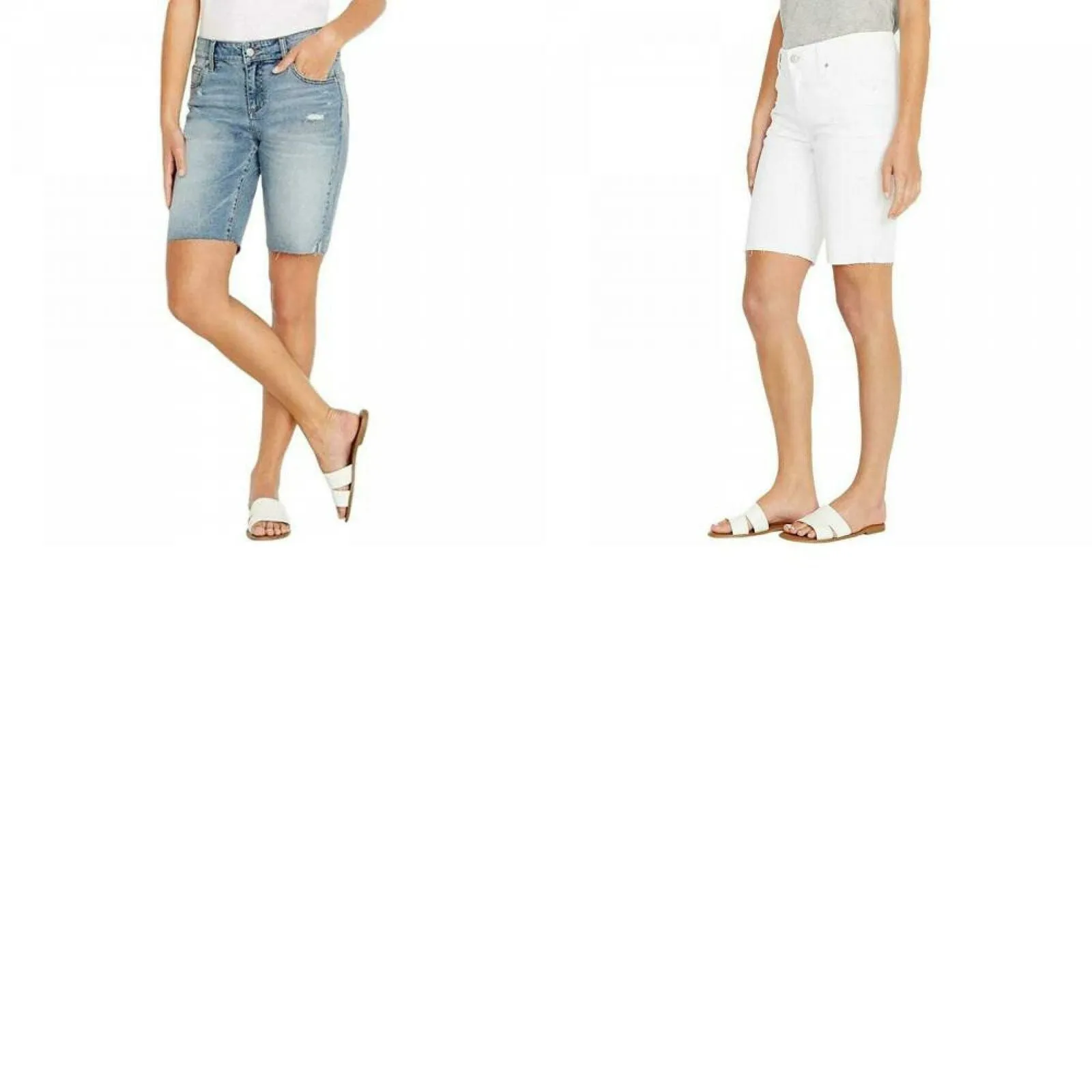 Buffalo David Bitton Women's Distressed Bermuda Jean Shorts