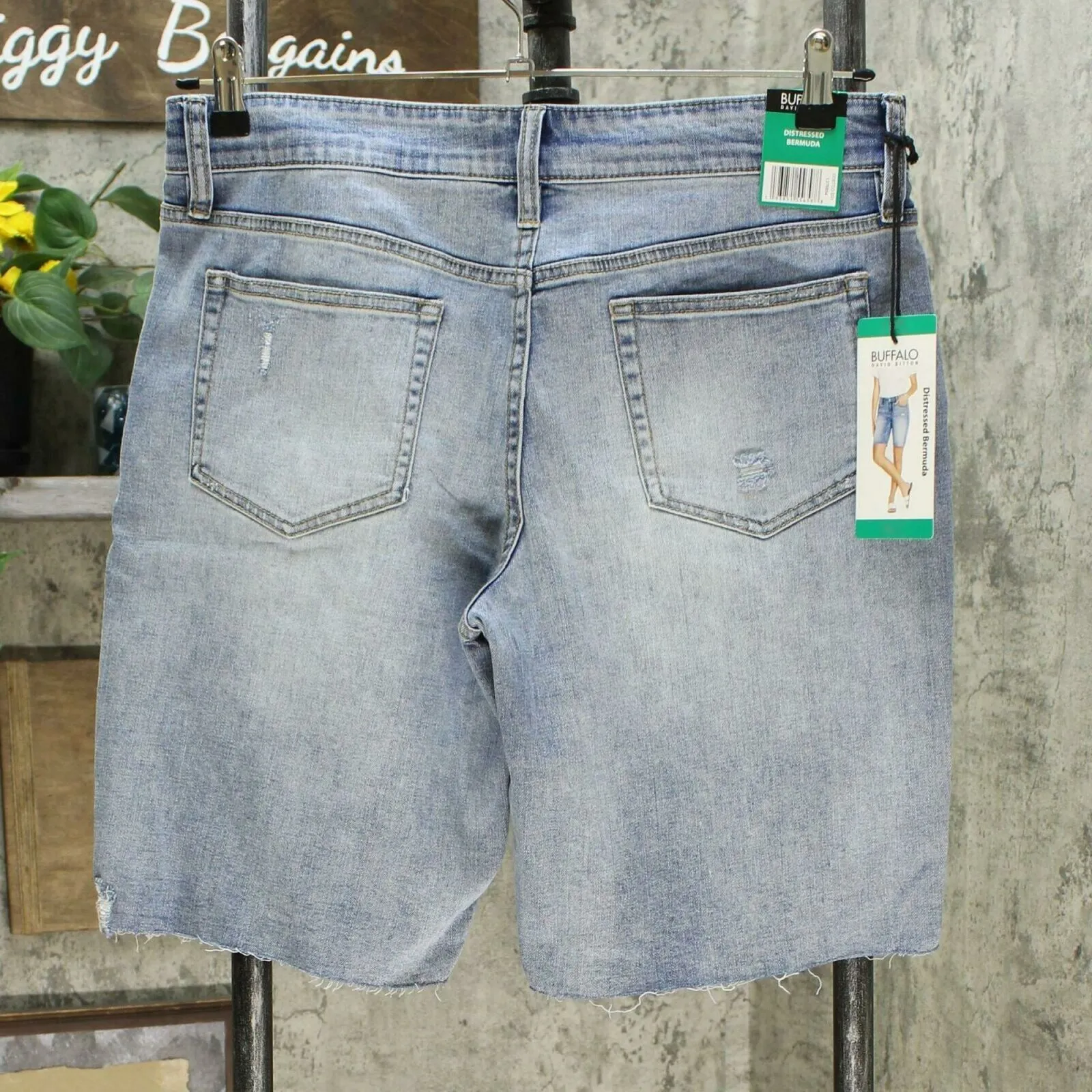 Buffalo David Bitton Women's Distressed Bermuda Jean Shorts