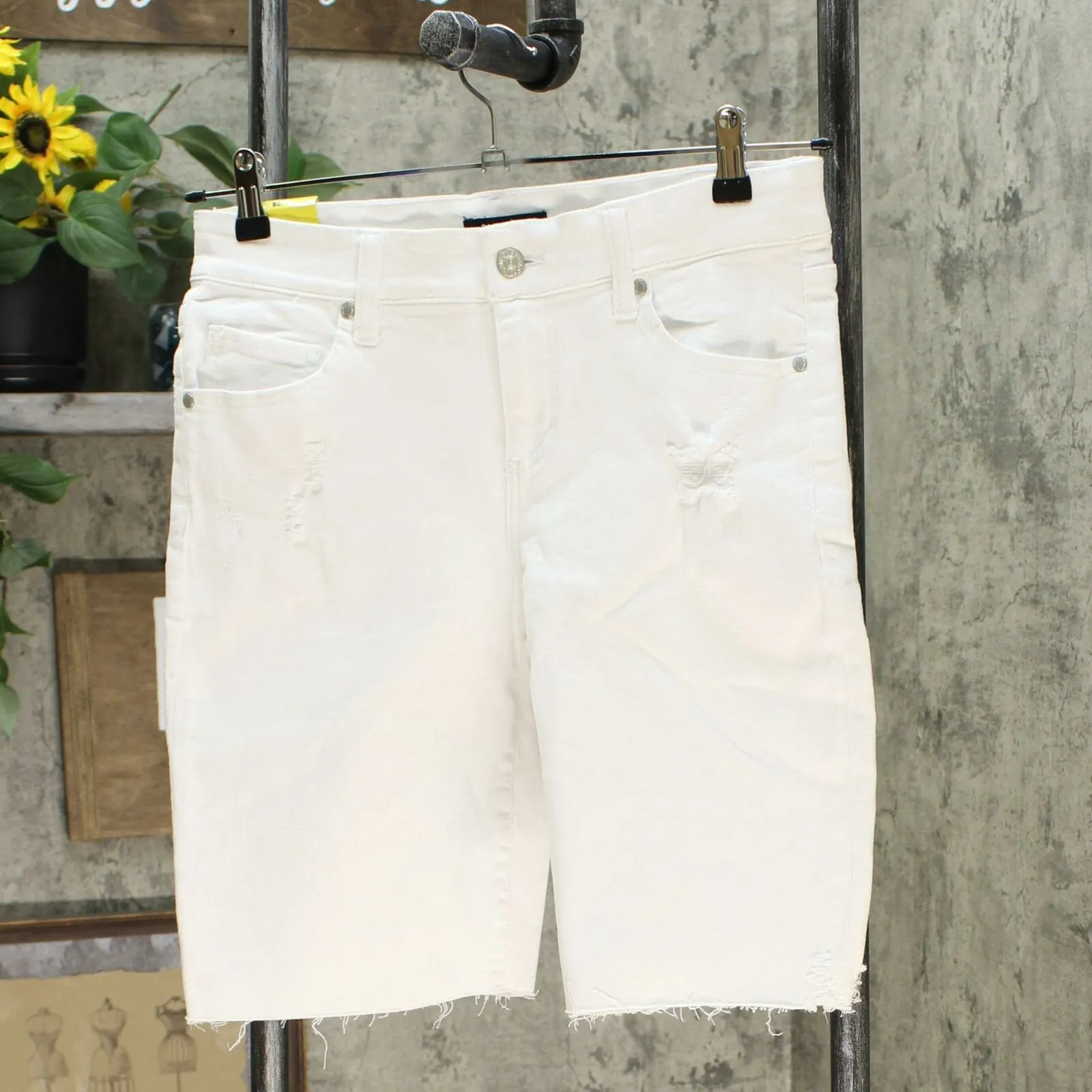 Buffalo David Bitton Women's Distressed Bermuda Jean Shorts