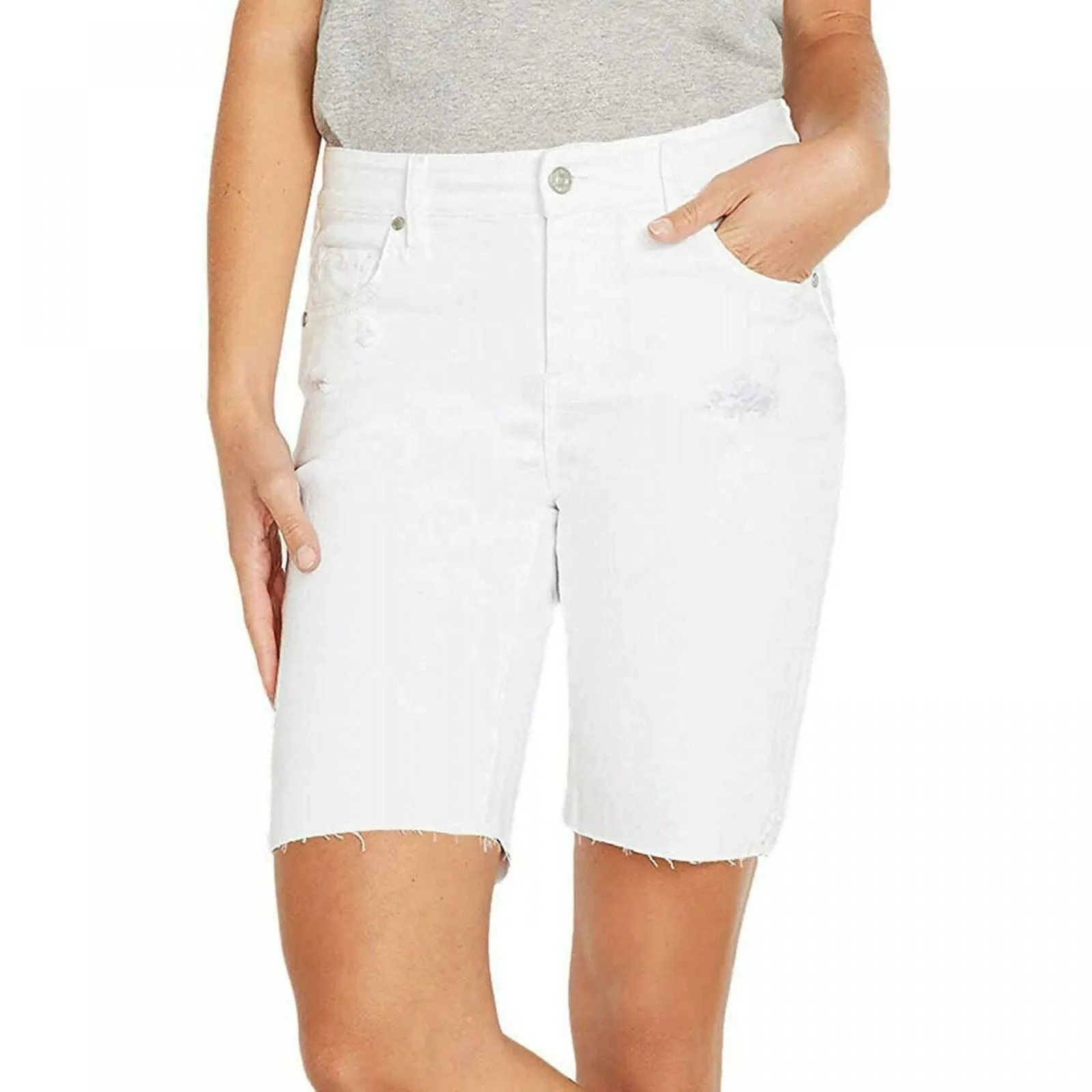 Buffalo David Bitton Women's Distressed Bermuda Jean Shorts