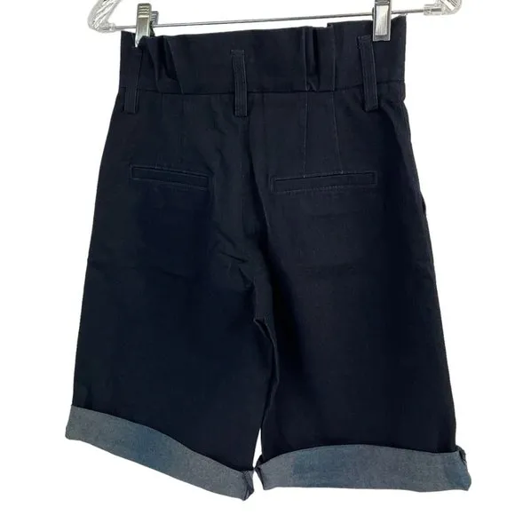 Carmar Shorts Womens Size 26 Dark Denim Bermuda Stretch Paper Bag waist $229 Nwt