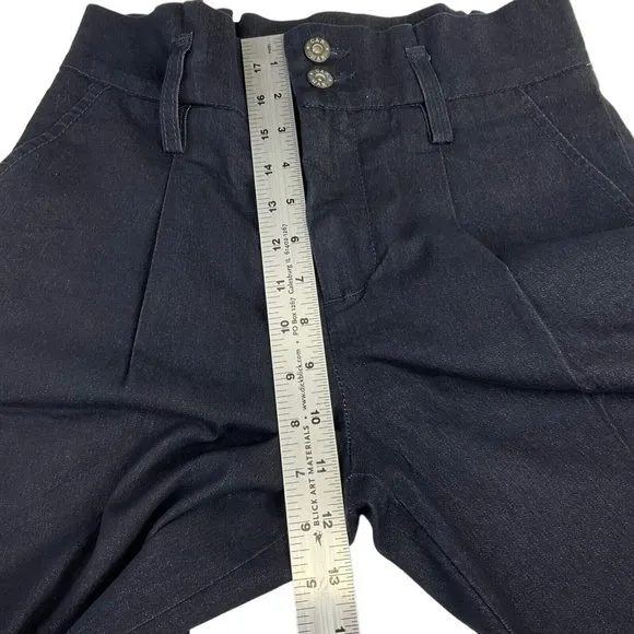 Carmar Shorts Womens Size 26 Dark Denim Bermuda Stretch Paper Bag waist $229 Nwt