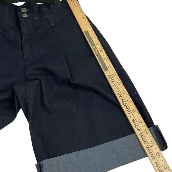 Carmar Shorts Womens Size 26 Dark Denim Bermuda Stretch Paper Bag waist $229 Nwt