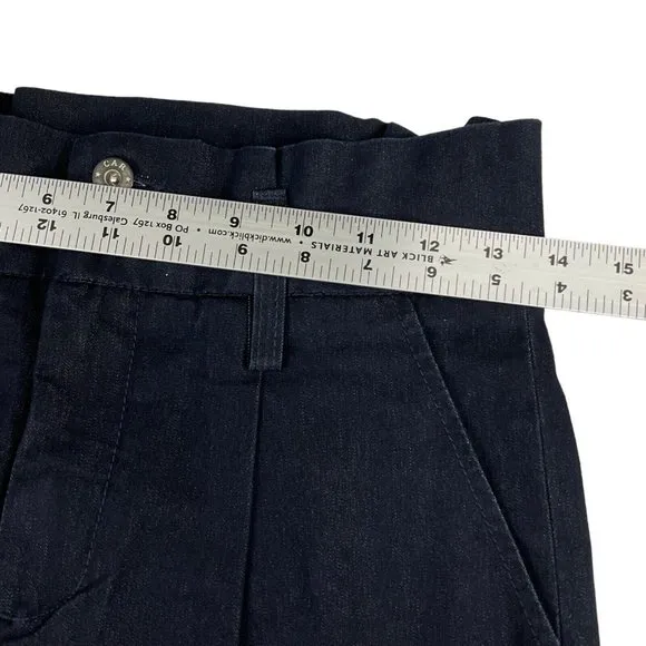 Carmar Shorts Womens Size 26 Dark Denim Bermuda Stretch Paper Bag waist $229 Nwt