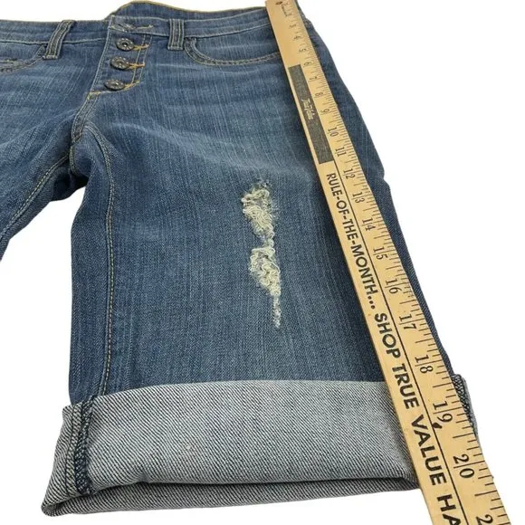 Carmar Shorts Womens Sz 27 Denim Bermuda Med Wash Button Stretch Mid Rs $219 Nwt