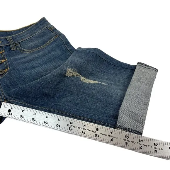 Carmar Shorts Womens Sz 27 Denim Bermuda Med Wash Button Stretch Mid Rs $219 Nwt