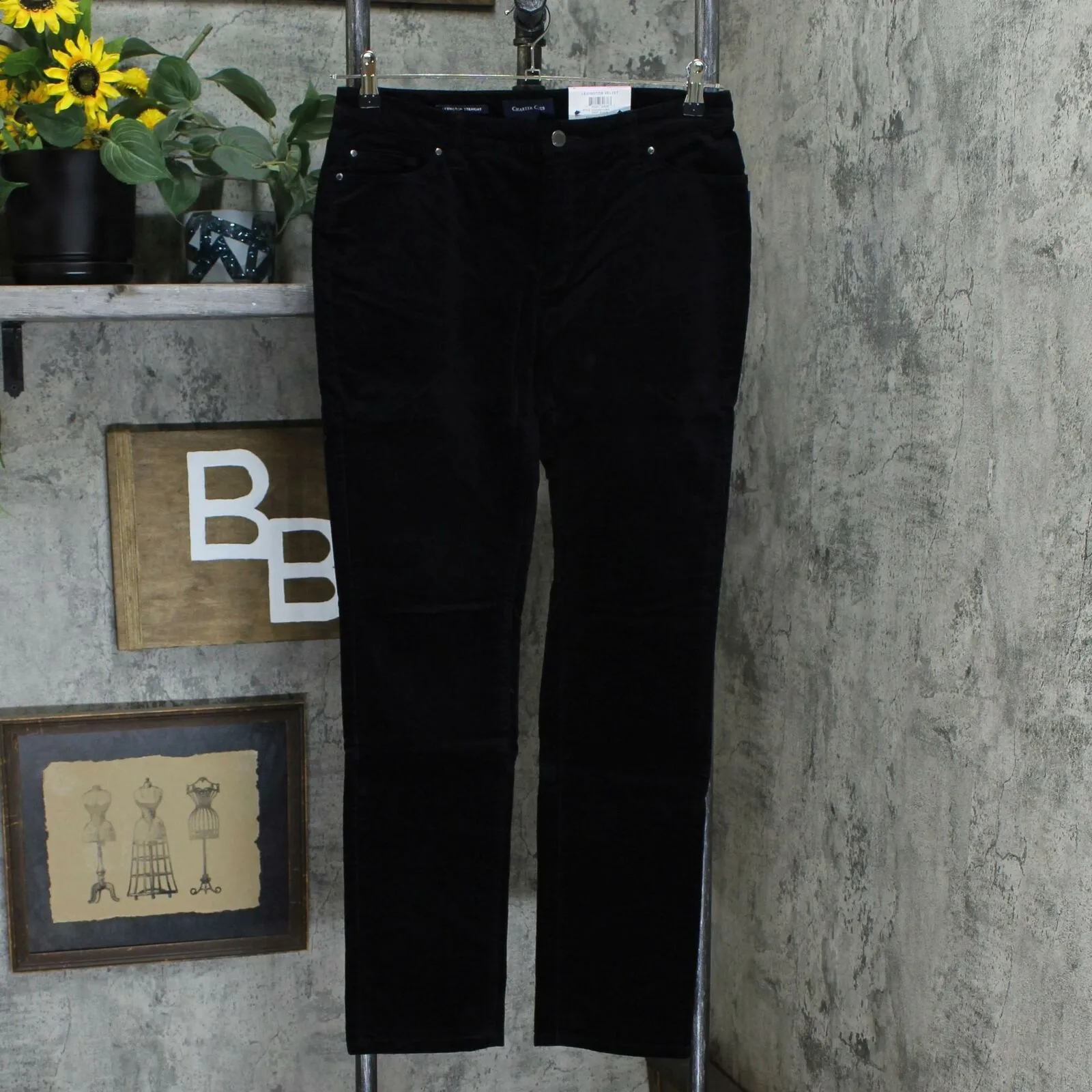 Charter Club Lexington Velvet Tummy Control Straight Leg Jeans