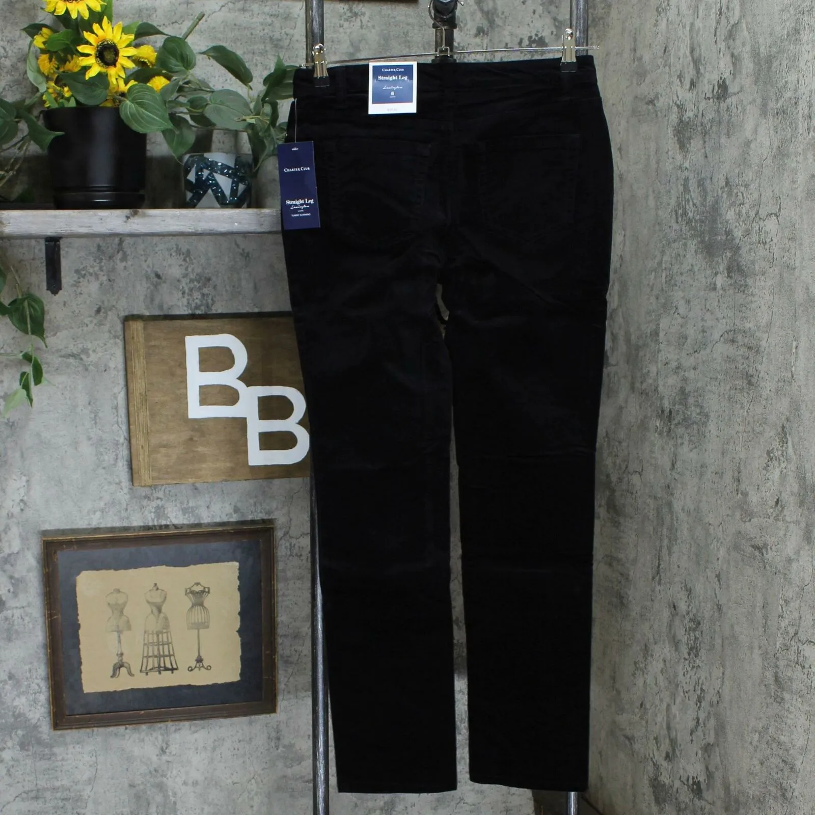 Charter Club Lexington Velvet Tummy Control Straight Leg Jeans